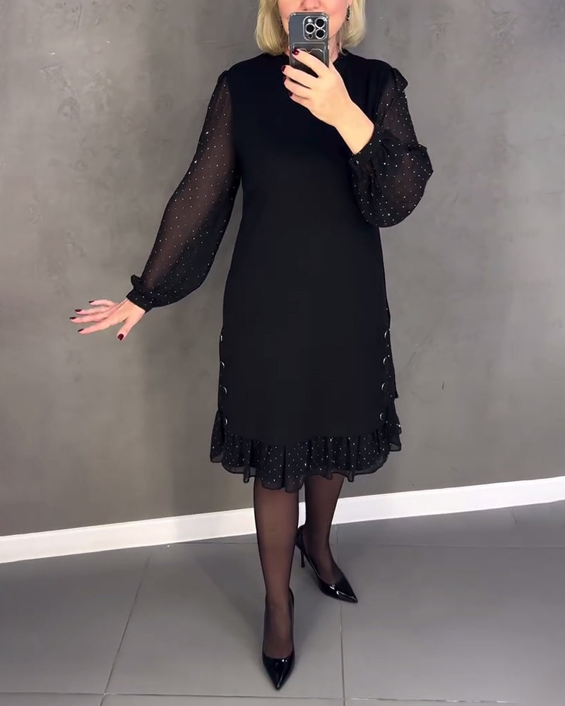 Galatea | Elegantna haljina s mrežastim rukavima