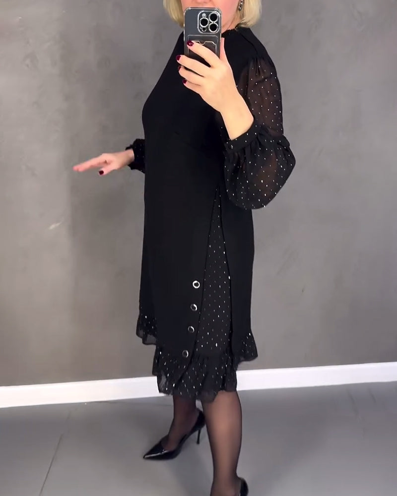 Galatea | Elegantna haljina s mrežastim rukavima